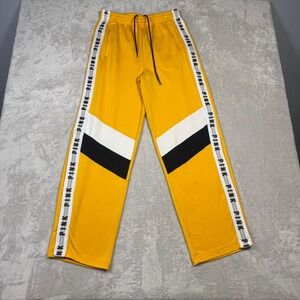 PINK Victoria's Secret Womens Yellow Track Pants M Snap‎ Bottom Y2K Athleisure